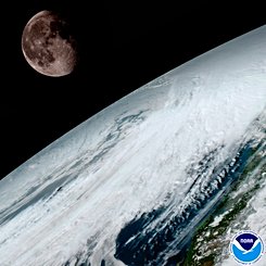  GOES-16: Moon over Planet Earth 