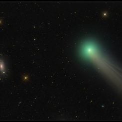  Comet Lovejoy Before Galaxy M63 