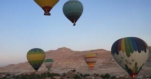 Tourists Soar Over Ancient Luxor In Dawn Balloon Rides
