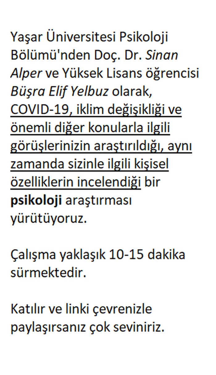 Önemli Dünya Meseleleriyle İlgili Görüşlerin Araştırıldığı Psikoloji Çalışması
