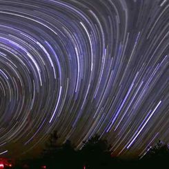 Warped Sky: Star Trails Panorama