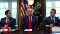 Trump praises tariffs in Cabinet meeting as US economy shrinks 0.3% - live updates