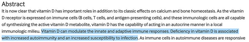 D vitamini ve bağışıklık sistemi hakkındaki İngiliz Tıp Dergisi makalesinden