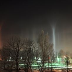 Unusual Light Pillars Over Latvia