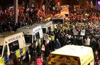 Police arrest 11 people during protests outside match between Aston Villa and Maccabi Tel Aviv