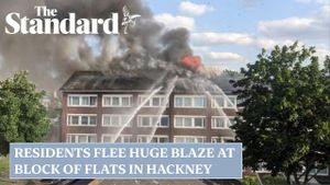 Fire Erupts At Hackney School During Storm Darragh