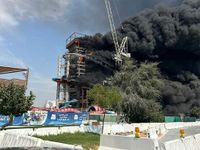 Abu Dhabi authorities contain fire near Yas Waterworld on Yas Island