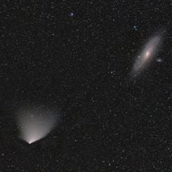 Comet PANSTARRS and the Andromeda Galaxy