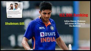 Shubman Gill Climbs To Second Place In ICC ODI Rankings