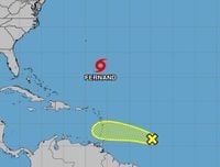 Tropical Storm Fernand forms in open Atlantic while NHC tracks 2nd system