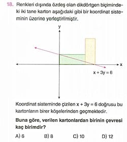 Verilen kartonlardan birinin çevresi kaç birimdir?