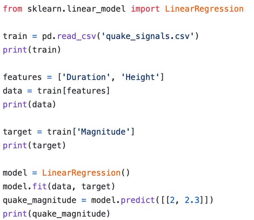 Deprem büyüklüğünü tahmin etmek için kullandığı kodlar.