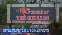 School district meeting gets heated over debate on transgender Conant High School volleyball player
