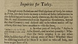 Türkiye ile İlgili İlk Basılı Akademik Makale: "Türkiye Hakkında Sorular" (1667)