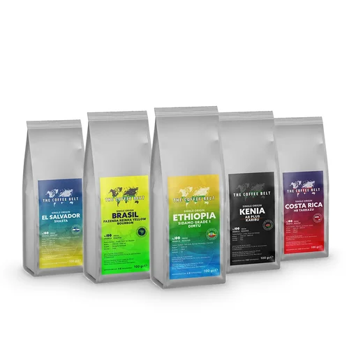 Dünya Kahveleri Tanışma Seti 1 ( 100 gr x 5 Adet)