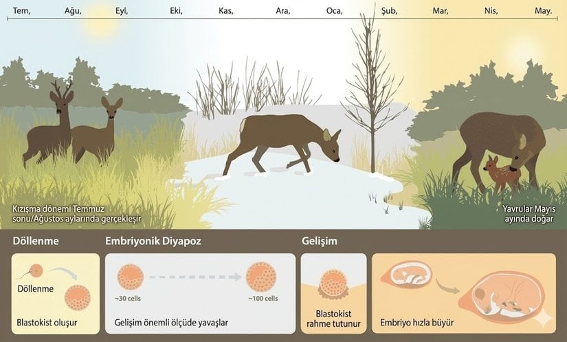Karacalarda embriyonik diyapoz şeması.