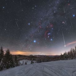  Quadrantid Meteors through Orion 