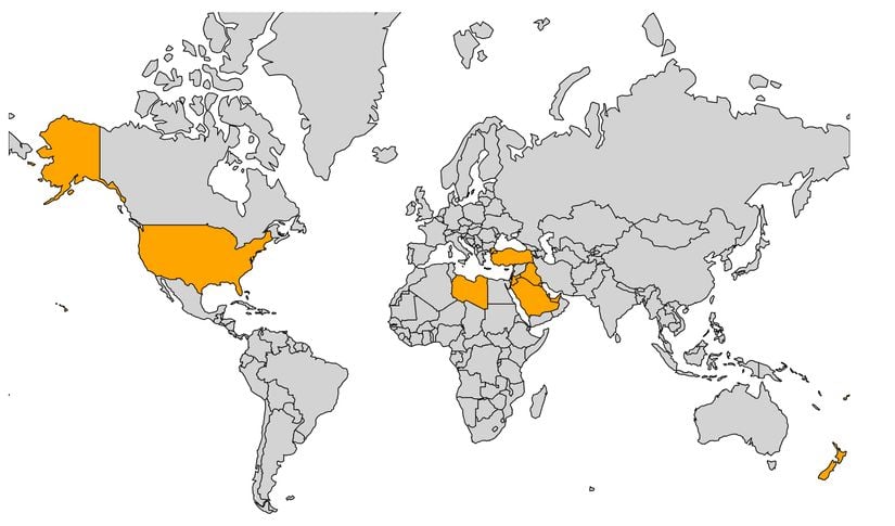 Dünya'nın en obez ülkeleri arasında Nauru, Cook Adaları, Palau gibi daha ufak ülkelerin yanı sıra, sırasıyla Kuveyt, ABD, Ürdün, Suudi Arabistan, Katar, Libya, Türkiye, Mısır, Yeni Zelanda gibi büyük ülkeler de bulunuyor.