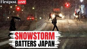 Blizzard Warnings Issued As Snowstorm Hits Northern Japan