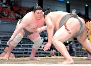 Yago Celebrates Milestone Win In Sumo Tournament