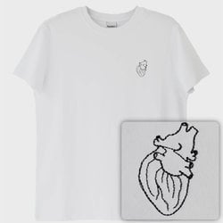 Kalp T-Shirt (Nakış, %100 Pamuk)