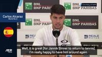 Sporty.com | Sinner's return 'is great for tennis' - Alcaraz