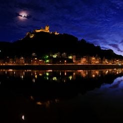 Lunar Corona over Cochem Castle