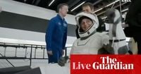 Nasa-SpaceX return live: first images of astronauts emerge after they arrive back on Earth