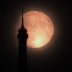 Supermoon Over Paris