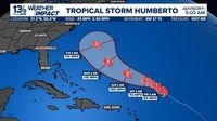 Tropical Storm Humberto forms in the Atlantic