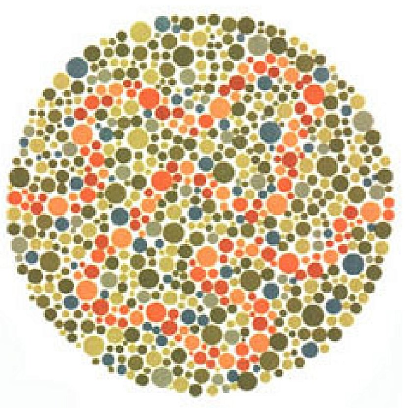 Plaka 32: Normal görüşlüler turuncu bir çizgi görürler, kırmızı-yeşil renk görüşü yetersizliği olanlar ya hiçbir şey göremezler ya da hatalı bir çizgi görürler.