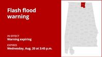 Update: The flash flood warning for Madison County is expected to expire at 3:45 p.m.