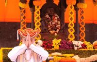 Union Minister Amit Shah pays tributes to Chhatrapati Shivaji Maharaj at Raigad fort on his 345th death anniversary -