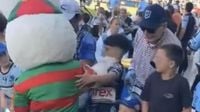 Heated moment NRL mascot shoves young fan