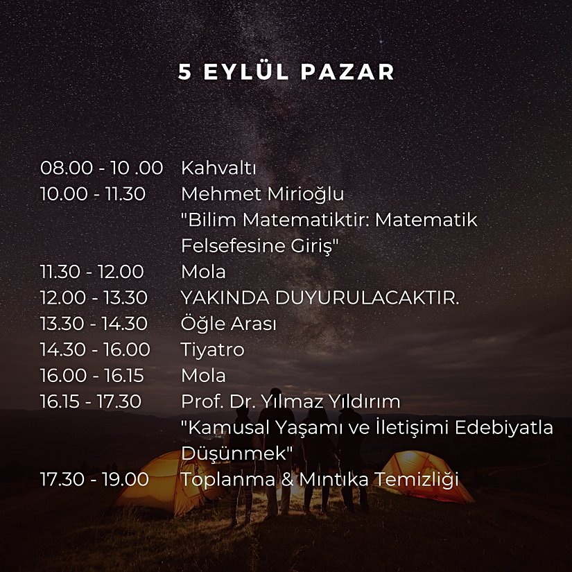 5 Eylül 2021 Pazar Programı