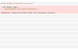 Print fonksiyonunu kullanırken kelimeleri ayrı ayrı ve bir alt satıra geçerek yazmak istiyoum ama hata veriyor nasıl çözebilirim?