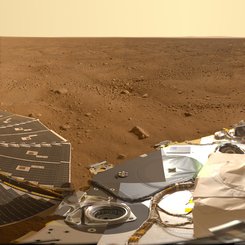A Mars Panorama from the Phoenix Lander