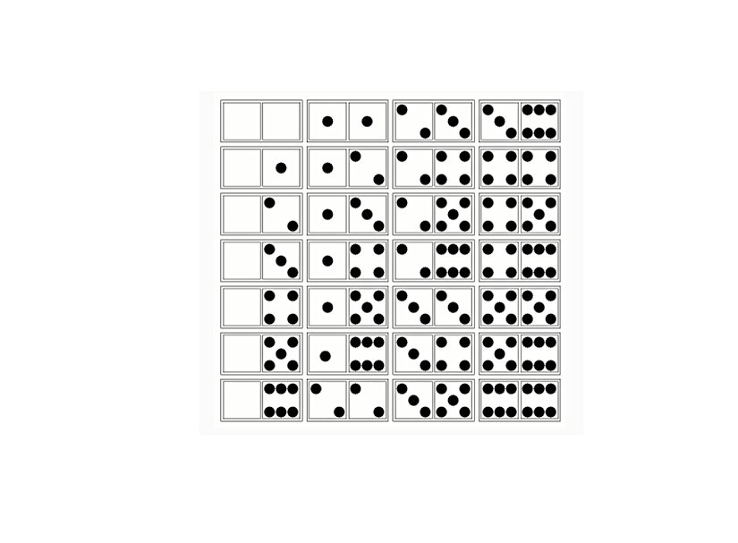 28 adet domino taşından oluşan set