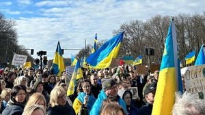 Ukrainians Rally For Solidarity On War Anniversary