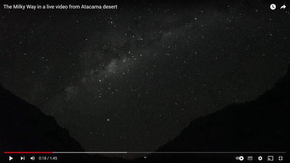 Daniele Gasparri kanalının "The Milky Way in a live video from Atacama desert" başlıklı videosu.