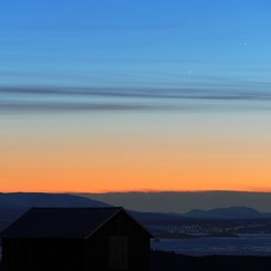 Mercury and Jupiter at Sunset