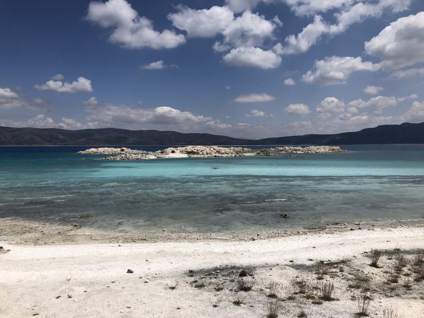 Salda Gölü'ndeki antik mikrobiyalitler.