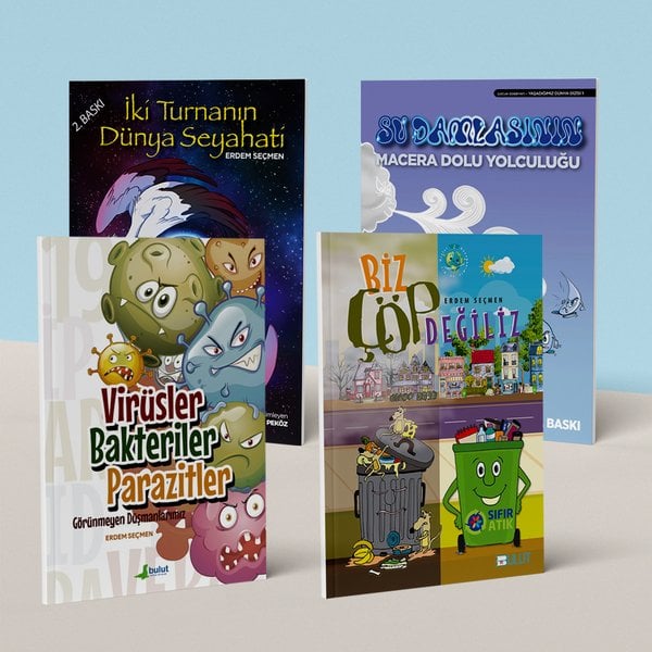 Gezegenimiz ve Biz Seti (4 Kitap): Su Damlasının Macera Dolu Yolculuğu, Biz Çöp Değiliz, Görünmeyen Düşmanlarımız, İki Turnanın Dünya Seyahati