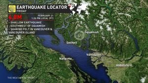 Minor Earthquake Shakes Southwestern British Columbia