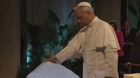 WATCH: Pope Leo Blesses Block Of Ice At Climate Justice Conference