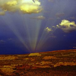 Anticrepuscular Rays Over Horseshoe Canyon