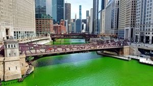 Chicago River Turns Green For St. Patrick's Day