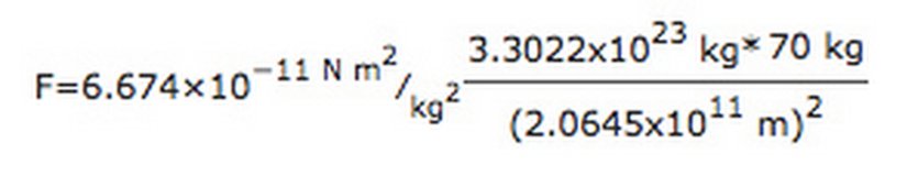 Merkür'ün bizden en uzak olduğu noktadaki çekim kuvveti hesabı...