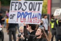 Protesters flock to Portland ICE office as Trump threatens federal troop deployment