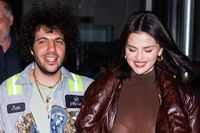 Selena Gomez Is All Smiles as She Steps Out in Sheer Shirt with Fiancé Benny Blanco